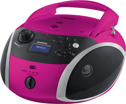 Grundig GRB 4000 BT DAB+ - Ghettoblaster - Silber, pink (GPR1160) 