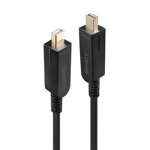 LINDY 30m Fibre Optic Hybrid DisplayPort 1.4 Cable mDP/mDP with DP adapters 