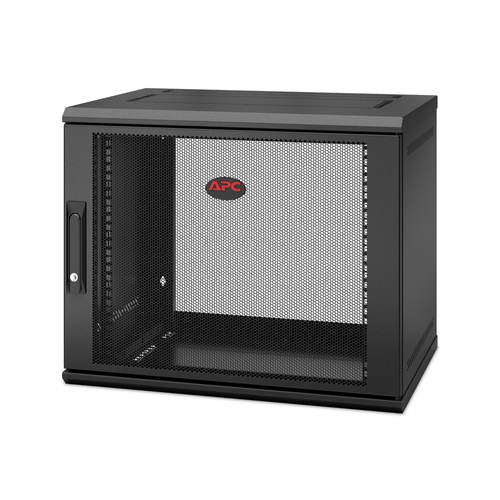 APC NetShelter WX 9U Single Hinged Wall-mount Enclosure 400mm Deep. Wandmontiertes Regal Schwarz (AR109SH4) 