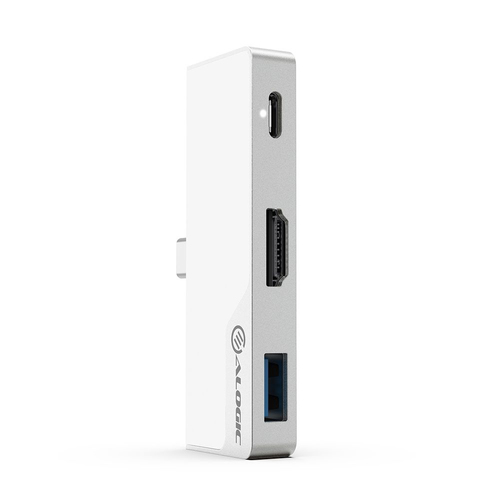 Alogic USB-C Dock Nano Mini mit 4k HDMI/USB-A 60W silber 