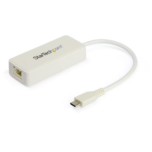 StarTech.com USB 3.1 USB-C Ethernet Adapter with Extra USB Port - White - Netzwerkadapter - USB-C - Gigabit Ethernet + USB 3.1 Gen 2 - wei 