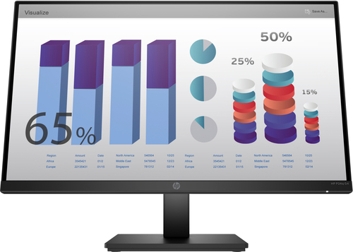 HP P24q G4 QHD Height Adjust Monitor 60,5cm 23,8Zoll IPS QHD 2560x1400 16:9 300cd/m2 1000:1 5ms GtG 1xHDMI 1xVGA Black 3J Gar. 