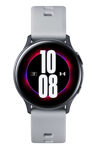 Samsung Galaxy Watch Active 2 - Under Armour Edition - 40 mm - Aqua Black Aluminium - intelligente Uhr mit Band - Flouroelastomer - grau - Anzeige 3.02 cm (1.2 Zoll) - 4 GB - 1.4 GB - Wi-Fi, NFC, Bluetooth - 26 g 