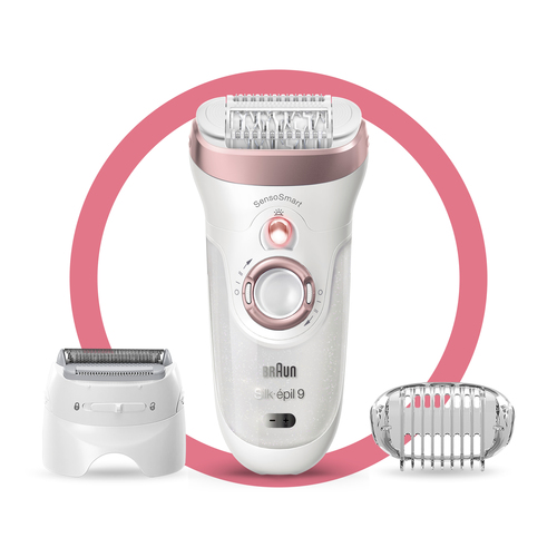 Braun Silk-pil 9 9-720 - Pink - Wei - 40 Pinzette - Bikini - Vorderer Oberschenkel - Innere Oberarme - uere Oberarme - Rasieren - Akku (285267) 