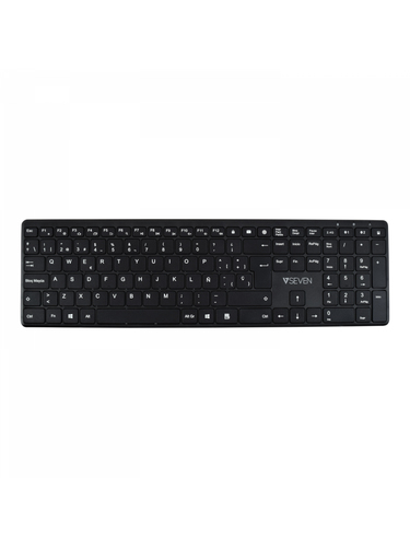V7 KW550ESBT - Tastatur - Bluetooth, 2.4 GHz - QWERTY - Spanisch - Schwarz 