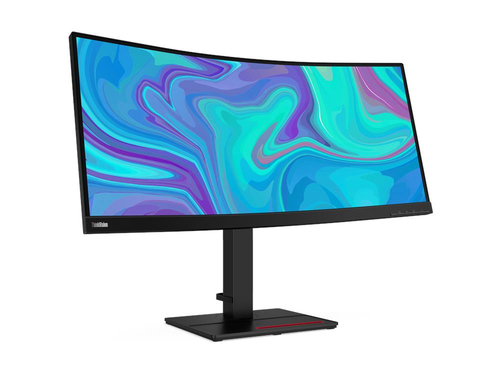 Lenovo ThinkVision T34w-20 - LED-Monitor - gebogen - 86.4 cm (34 Zoll) (34 Zoll sichtbar) - 3440 x 1440 Ultra WQHD - VA - 350 cd/m - 3000:1 - 4 ms - HDMI, DisplayPort - Raven Black 