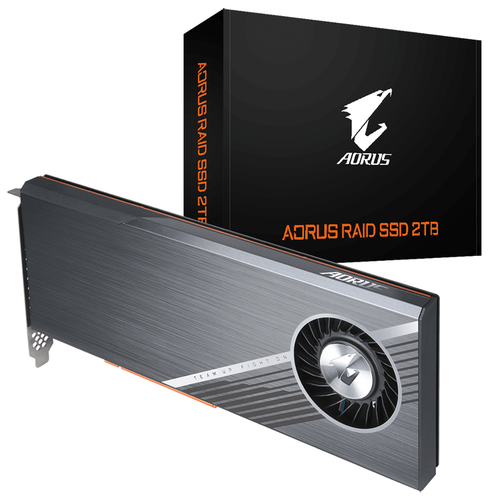Gigabyte AORUS RAID - SSD - 2 TB - intern - PCIe-Karte (PCIe-Karte) - PCI Express 3.0 x8 (NVMe) - Puffer: 512 MB - integrated heatsink (GP-ASACNE2200TTTDA) 