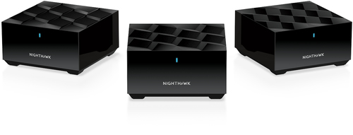 NETGEAR Nighthawk MK63 - WLAN-System (Router, 2 Extender) - bis zu 418 m - Netz - GigE, 802.11ax - 802.11a/b/g/n/ac/ax - Dual-Band 