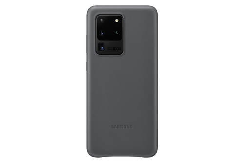 Samsung Leather Cover EF-VG988 - Hintere Abdeckung fr Mobiltelefon - Aluminium, Leder - Grau - fr Galaxy S20 Ultra 5G 