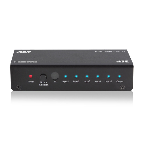 ACT 5x 1 HDMI switch, 3D and 4K support 5 X 1 HDMI SWITCH,3D/4K REMOTE (AC7840) 