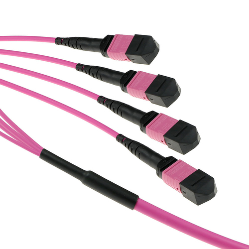 ACT 10 meter Multimode 50/125 OM4(OM3) polarity B fiber trunk cable with 4 MTP/MPO female connectors each side 10M 4X MTP(F) 50/125 OM4 PB TR (DC5452) 