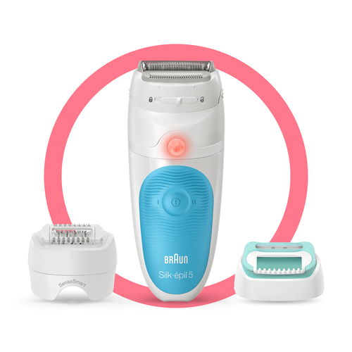 Braun Silk-pil 5 Wet&amp;Dry 81706331 - Wei - Trkis - 28 Pinzette - Achsel - Bikini - Vorderer Oberschenkel - Innere Oberarme - Depilation - Rasieren - LED - Deutschland (285519) 