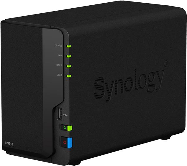 Synology Disk Station DS218 - NAS-Server - 2 Schchte - SATA 6Gb/s - RAID 0, 1, JBOD - RAM 2 GB - Gigabit Ethernet - iSCSI 