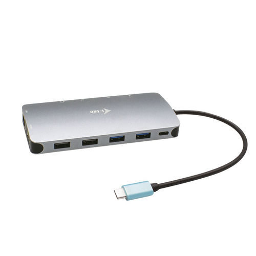 I-TEC USB-C Metal Nano Dock 2x DP 1x HDMI 1x GLAN 1x Audio/Mic 2 xUSB 3.1 2x USB 2.0 1x USB-C Data 1x USB-C 100W PD (C31NANODOCKPROPD) 