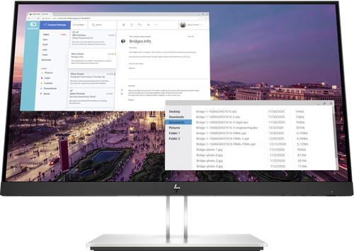 HP E23 G4 FHD Monitor 58,4cm 23Zoll HDMI USB port VGA DisplayPort 