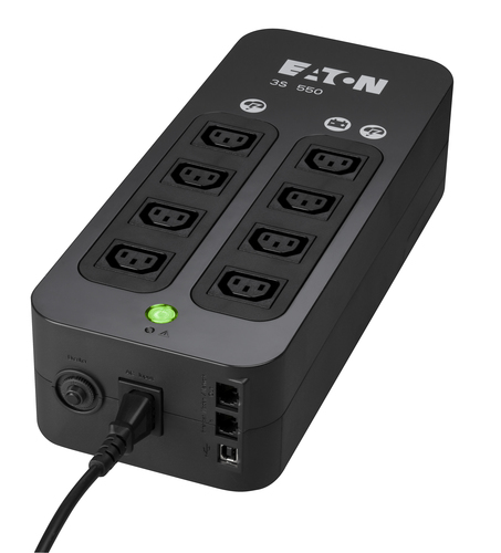 EATON 3S 550VA/330W  230V IEC  USB  Desktop Mini Tower 6min Runtime 230W 