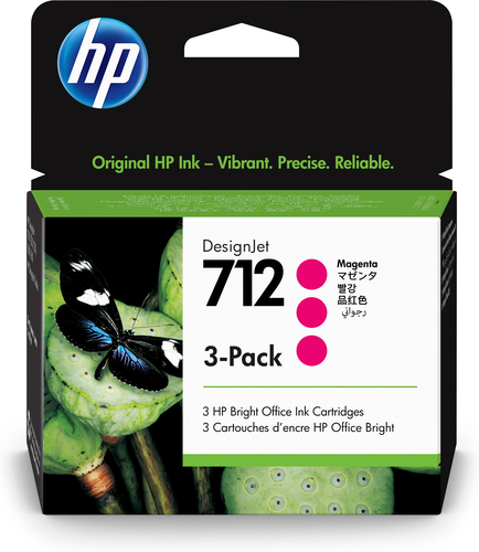 HP 712 - 3er-Pack - 29 ml - Magenta - Original - DesignJet - Tintenpatrone - fr DesignJet T210, T230, T650 