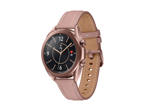 Samsung Galaxy Watch 3 - 41 mm - mystic bronze - intelligente Uhr mit Band - Leder - Anzeige 3,02 cm (1.2 Zoll) - 8GB - 4,3GB - Wi-Fi, LTE, NFC, Bluetooth - 4G - 48,2 g (SM-R855FZDAEUB) 