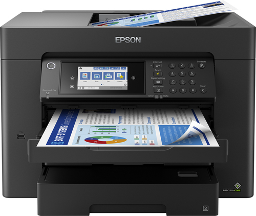 Epson WorkForce WF-7840DTWF - Multifunktionsdrucker - Farbe - Tintenstrahl - A3 (297 x 420 mm) (Original) - A3 (Medien) - bis zu 32 Seiten/Min. (Drucken) - 550 Blatt - 33.6 Kbps - USB 2.0, LAN, Wi-Fi(n), USB-Host (C11CH67402) 