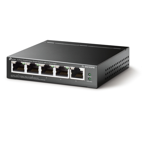 Switch TP-Link 5x GE TL-SG105PE (davon 4xPOE+) 