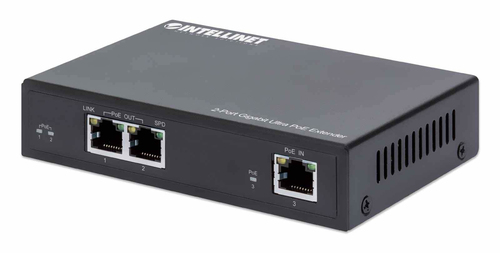 INTELLINET 2-Port Gigabit Ultra PoE-Extender 60W um 100m 
