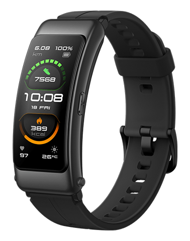 Huawei TalkBand B6 Sport - Aktivittsmesser mit Riemen - Flouroelastomer - Graphitschwarz - Anzeige 3,9 cm (1,53 Zoll) - Bluetooth - 28,85 g (55025920) 