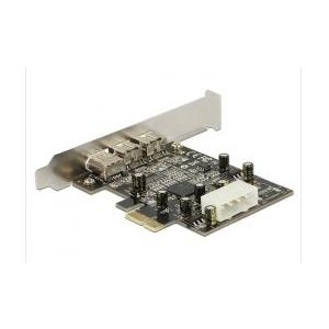 Delock PCI Express Karte > 2 x extern FireWire B + 1 x extern FireWire A - Hot Swap, Plug &amp; Play - Texas Instruments - OHCI Spezifikation V1.0 und 1.1 (89153) 