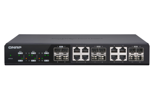 QNAP QSW-M1208-8C - Switch - managed - 4 x 10 Gigabit SFP+ + 8 x combo 10 Gigabit SFP+/RJ-45 - Desktop, an Rack montierbar 