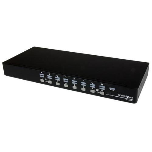 StarTech.com 16 Port 1HE USB VGA KVM Switch mit OSD zur Rack-Montage inkl. Kabeln - KVM-Switch - USB - 16 x KVM port(s) - 1 lokaler Benutzer - Desktop (SV1631DUSBUK) 