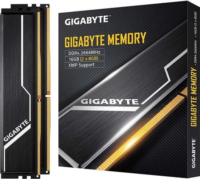 Gigabyte - DDR4 - 16 GB: 2 x 8 GB - DIMM 288-PIN - 2666 MHz / PC4-21300 - CL16 - 1.2 V - ungepuffert - non-ECC - Schwarz (GP-GR26C16S8K2HU416) 