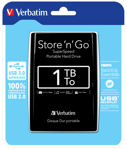 Verbatim Portable Colour Edition 1TB schwarz 