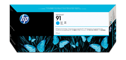 Hewlett-Packard HP 91 - Druckerpatrone - 1 x pigmentiertes Zyan (C9467A) 
