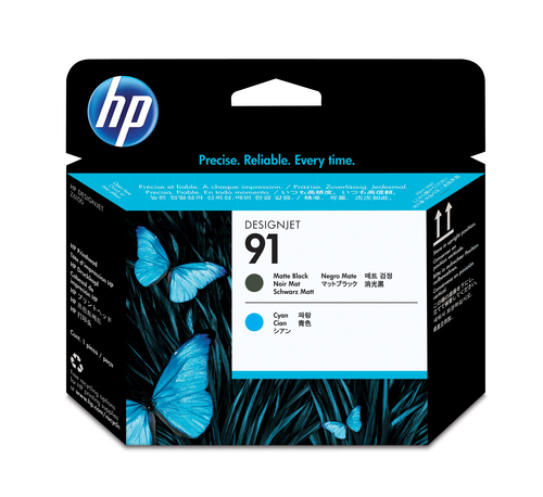 HP 91 Original Druckkopf matt schwarz und cyan Standardkapazitt 1er-Pack 