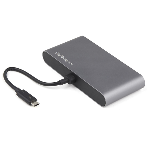 StarTech.com Thunderbolt 3 Mini Dock - Portable Dual Monitor TB3 Docking Station DisplayPort 4K 60Hz - 1x USB-A, GbE - 27,90cm (11 Zoll) (28cm) Cable (TB3DKM2DPL) - Dockingstation - Thunderbolt 3 - 2 x DP - GigE 