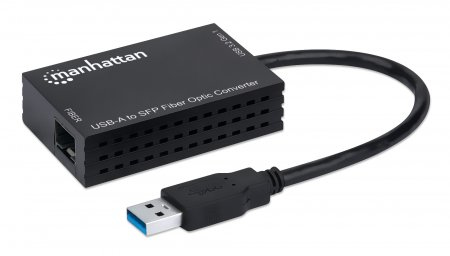 MANHATTAN USB-A auf SFP LWL-Konverter USB 3.2 Gen 1 1000Mbit/s optische Glasfaserverbindung offener SFP-Slot schwarz 