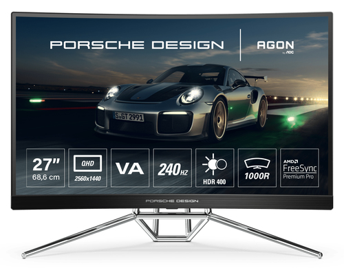 AOC PD27 68,6cm (27 Zoll) WQHD Curved Gaming Monitor HDMI/DP 240Hz 0,5ms FreeSync 