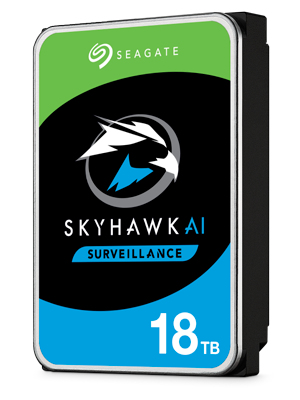 SEAGATE Surveillance AI Skyhawk 18TB HDD SATA 6Gb/s 256MB cache 8,9cm 3,5Zoll CMR Helium BLK 