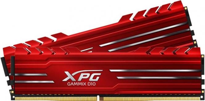 ADATA XPG GAMMIX D10 - DDR4 - 16GB: 2 x 8GB - DIMM 288-PIN - 2666 MHz / PC4-21300 - CL16 - non-ECC - Rot (AX4U266638G16-DRG) 