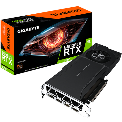 Gigabyte GeForce RTX 3090 TURBO 24G - Grafikkarten - GF RTX 3090 - 24GB GDDR6X - PCIe 4,0 x16 - 2 x HDMI, 2 x DisplayPort (GV-N3090TURBO-24GD) 