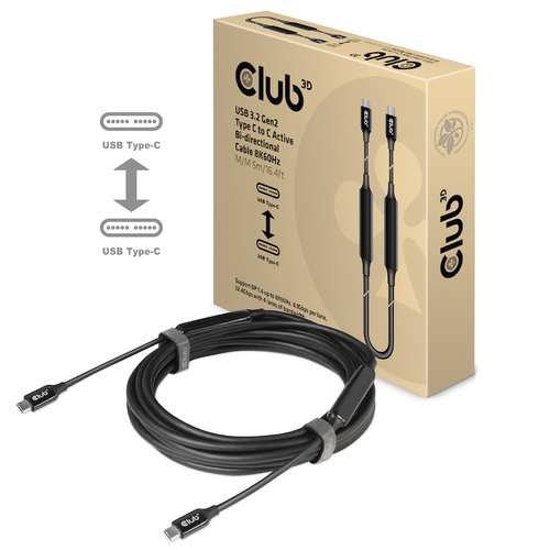 Club 3D USB 3.2 Typ-C zu Typ-C Kabel 5m 8K60Hz St./St. schwarz 