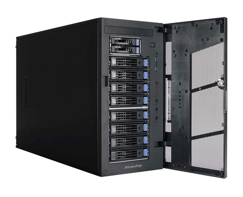 bluechip SERVERline T30317a - Server - Tower - 1-Weg - 1 x Xeon E-2224G / 3,5 GHz - RAM 16GB - SATA/SAS - Hot-Swap 6,4 cm, 8,9 cm (2.5 Zoll, 3.5 Zoll) Schacht/Schchte - SSD 2 x 240GB - DVD-Writer - HD Graphics P630 - GigE - kein Betriebssystem - Monitor: 