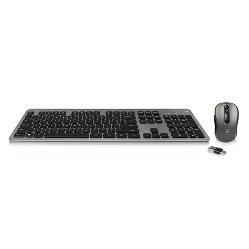 Ewent Wireless Keyboard and Mouse, USB-C/USB-A, Low-profile keys, Qwerty (EW3260) 