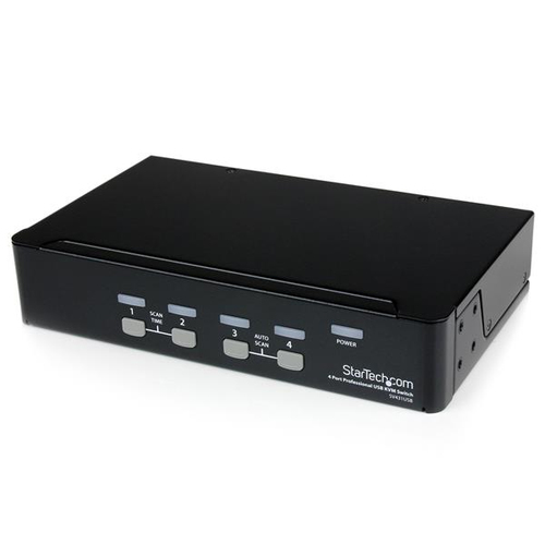 STARTECH.COM 4 Port VGA USB KVM Switch mit Hub - VGA KVM Umschalter fr 4 PCs - Desktop KVM Switch mit 4x USB 2.0, 1x VGA Buchse 