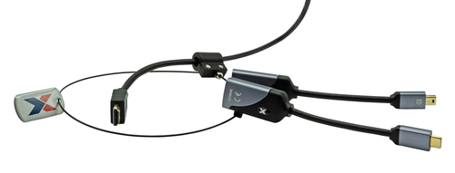 ProXtend PX-AR21 Videokabel-Adapter HDMI Typ A (Standard) Mini DisplayPort + USB Type-C Schwarz - Grau (PX-AR21) 