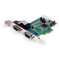 StarTech.com 2 Port Seriell RS232 PCI Express Schnittstellenkarte mit 16550 UART - Serieller Adapter - PCIe Low Profile - RS-232 x 2 (PEX2S553) 