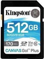 Kingston Canvas Go! Plus - Flash-Speicherkarte (microSDXC-an-SD-Adapter inbegriffen) - 512GB - A2 / Video Class V30 / UHS-I U3 / Class10 - microSDXC UHS-I (SDCG3/512GB) 