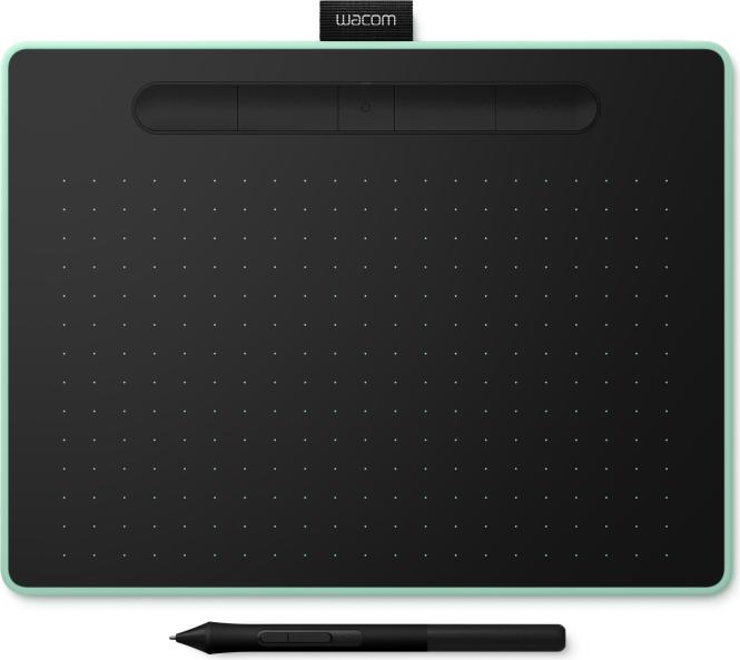 Wacom Intuos M with Bluetooth - Digitalisierer - rechts- und linkshndig - 21,6 x 13,5 cm - elektromagnetisch - 5 Tasten - kabellos, kabelgebunden - USB, Bluetooth 4,2 - Pistachio Green (CTL-6100WLE-N) 