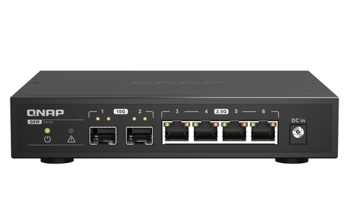 QNAP QSW-2104-2S - Switch - unmanaged - 2 x 10 Gigabit SFP+ + 4 x 2.5GBase-T - Desktop 