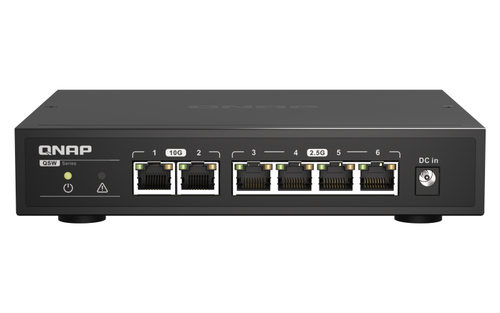 QNAP QSW-2104-2T - Switch - unmanaged - 2 x 100/1000/2.5G/5G/10GBase-T + 4 x 100/1000/2.5G - Desktop 
