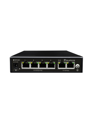LevelOne Switch  6x FE FEP-0631                  60W  4xPoE 